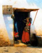 Jean Leon Gerome Woman of Cairo at her Door oil painting